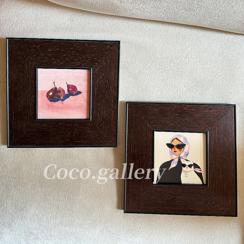 中古高級氛圍感實木裝飾畫