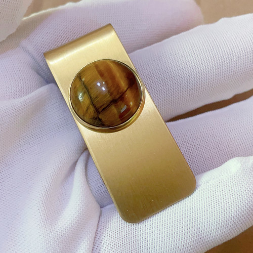 新款欧美金属钱夹不锈钢不掉色羽毛收纳夹一件定制刻字money clip