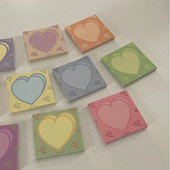 韩系盐系手帐素材纸打底基础款 韩国正版 mazzzy爱心ins风便签分装