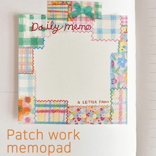 韩国正版kanghan拼布便签分装可爱杯子韩系盐系手帐素材装饰ins风