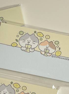 韩国正版dung2nara可爱猫猫便签分装韩系盐系手帐素材ins风装饰