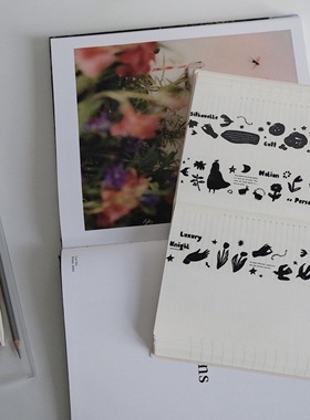 冷淡ins风fstudio盐系打底基础点缀小花大狗pet手帐素材胶带分装