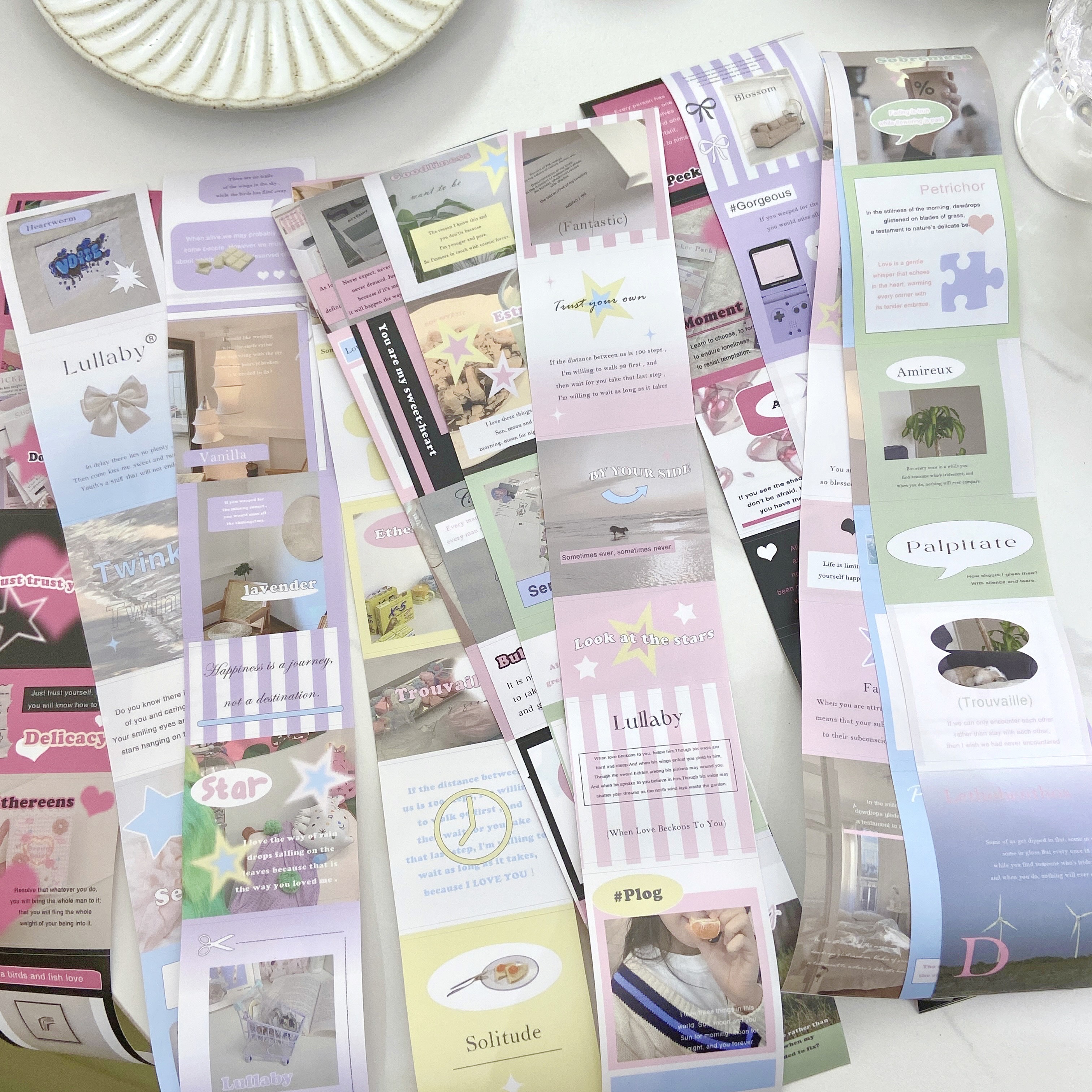 整卷食用鱼块ins风画片贴纸卷