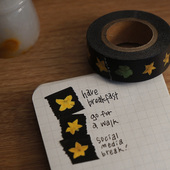 韩系盐系手帐素材ins风装 韩国正版 zagne杨桃星星胶带分装 饰拉条