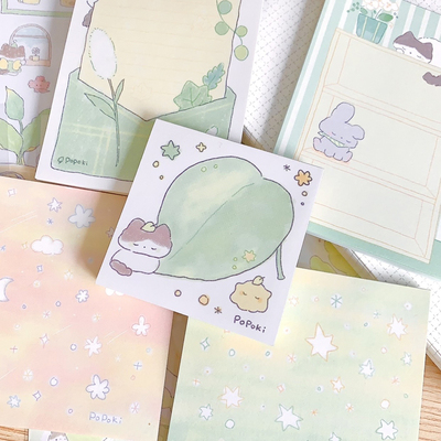 popoki一点点绿便签分装韩系