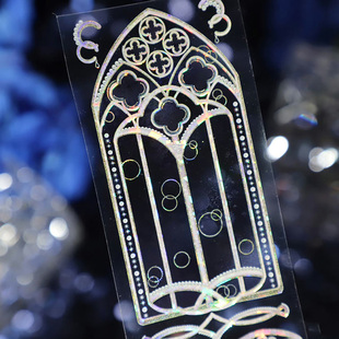 野葵wines联名窗景背景特材沁透诸星pet华丽梦幻手帐素材胶带分装