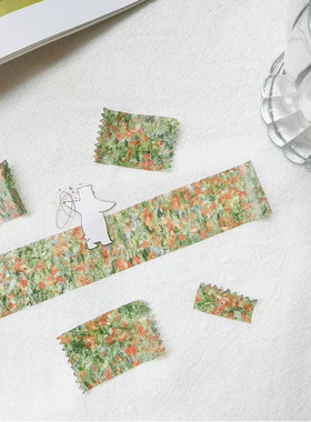 绿色草地花海清新ins风拉条打底胶带分装韩系盐系手帐素材装饰diy