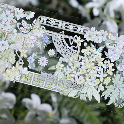 温柔植物花朵咕卡胶带淡彩氤氲