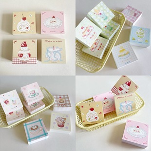 超可爱mini便签分装青空乐园甜点蛋糕韩系盐系手帐素材装饰