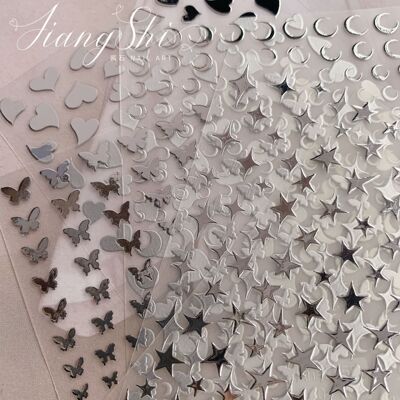 甜酷辣妹美甲贴纸星星爱心