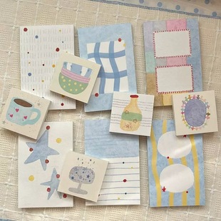 山山椰超温柔m5便签分装蓝雾系列韩系盐系手帐素材装饰基础款