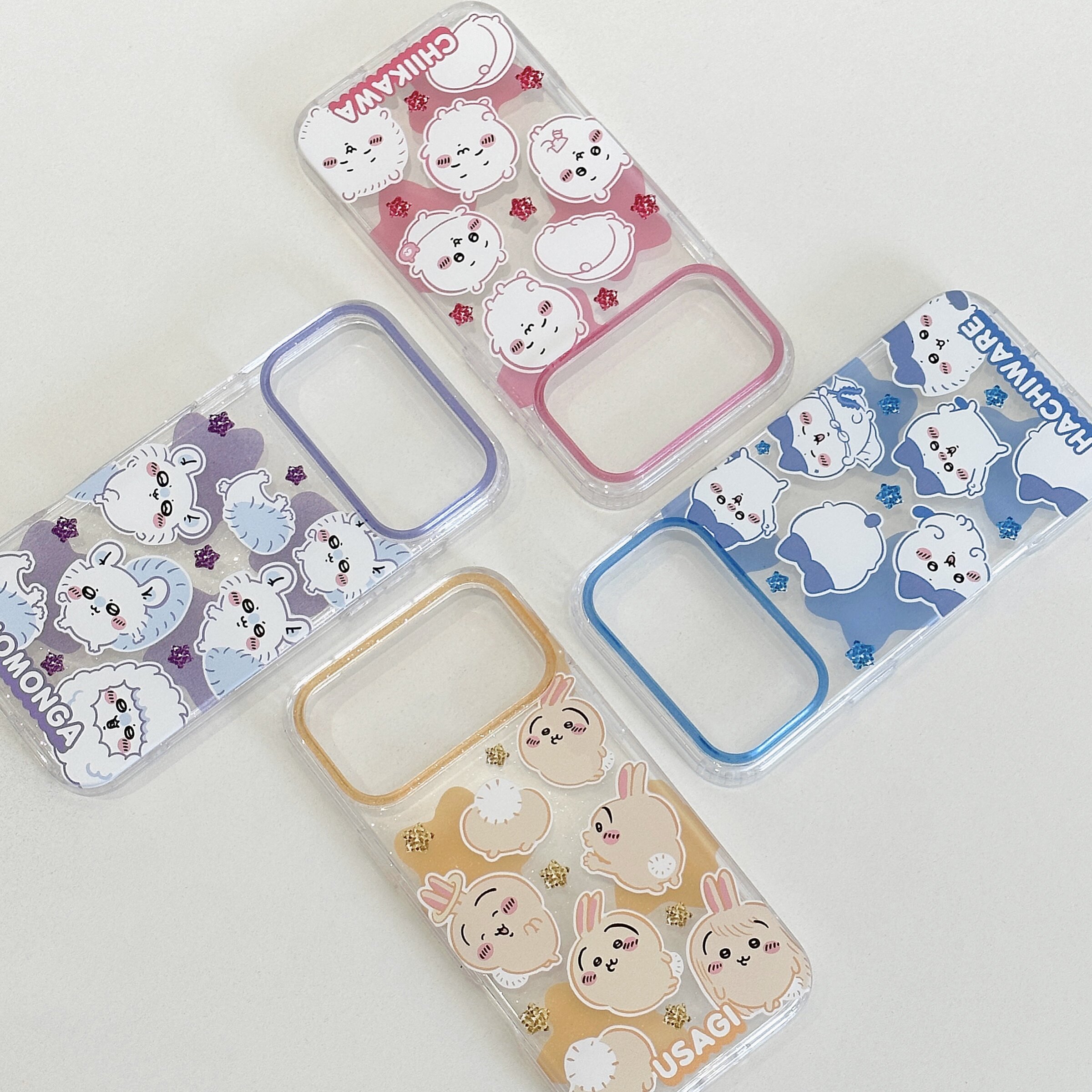 Chiikawa吉伊卡哇iphone17promax小八Hachiware透明闪粉手机壳Usagi乌萨奇飞鼠适用苹果16plus保护壳13小米15 - 实物图