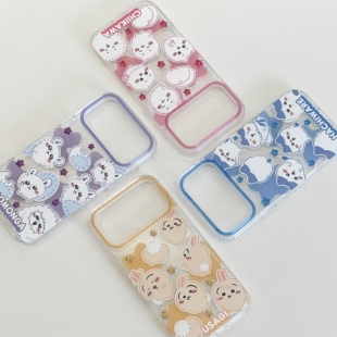 Chiikawa吉伊卡哇iphone17promax小八Hachiware透明闪粉手机壳Usagi乌萨奇飞鼠适用苹果16plus保护壳13小米15