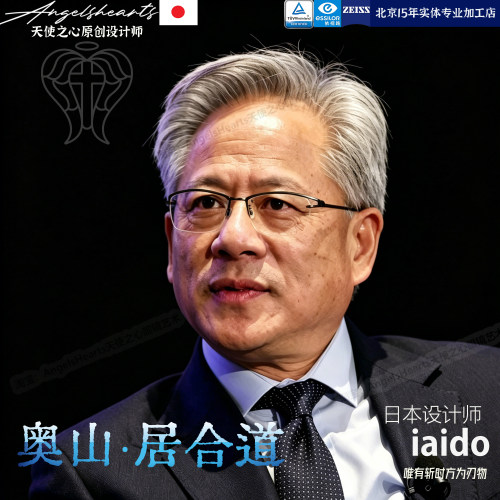 日本奥山居合道黄仁勋同款眼镜男纯钛设计师变色近视镜框自动感光