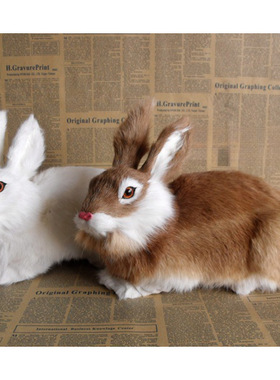 大号白兔子玉兔卧兔摆件