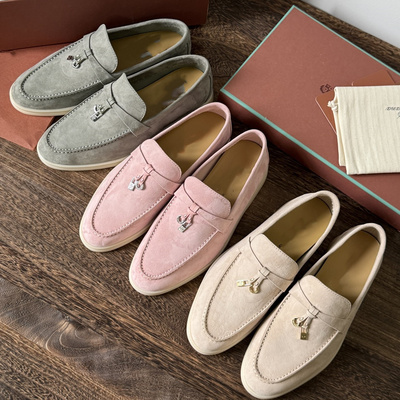 2025春款女鞋真皮软底英伦风一脚蹬懒人平底单鞋LP乐福鞋