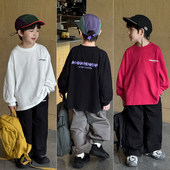 男宝秋装 男童长袖 上衣潮t 童装 儿童潮酷纯棉打底衫 T恤2025秋季 新款