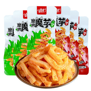 佳龙脆爽魔芋辣条18g/包 香辣味素毛肚丝 办公室零食小吃休闲食品
