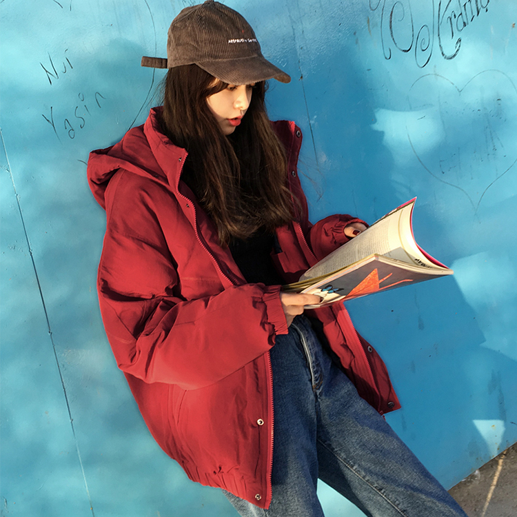 范智乔 冬季棉服外套女韩版宽松bf小棉袄原宿