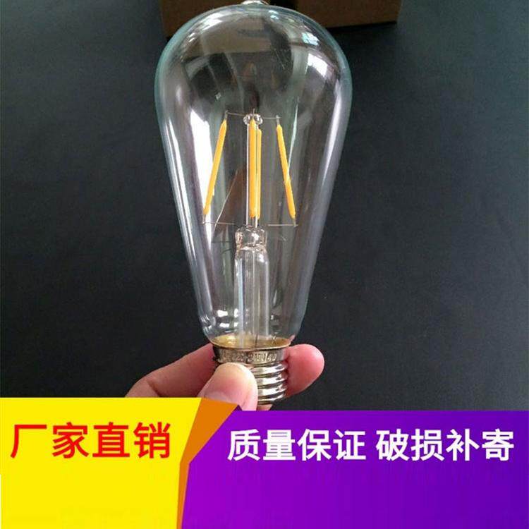 爱迪生led灯泡E27大螺口ST64复古仿钨丝灯护眼暖白黄光节能16瓦 - 实物图