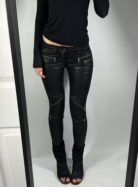 Back to 2010 models 超模神裤 拉链设计 涂层皮裤