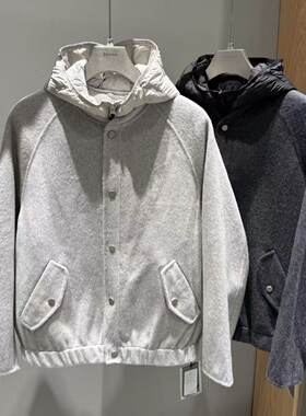 可拆卸连帽羽绒内胆双面羊毛呢大衣羽绒服男士冬季加厚保暖两件套