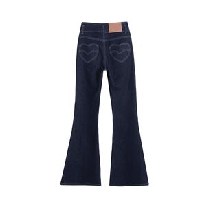 高腰收腹提臀辣妹马蹄喇叭裤 蜜桃臀紧身微喇牛仔裤 女2025秋冬新款