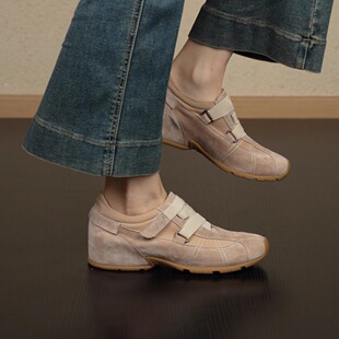 nnmiss/4.5cm复古休闲运动圆头魔术贴阿甘鞋日常舒适内增高单鞋