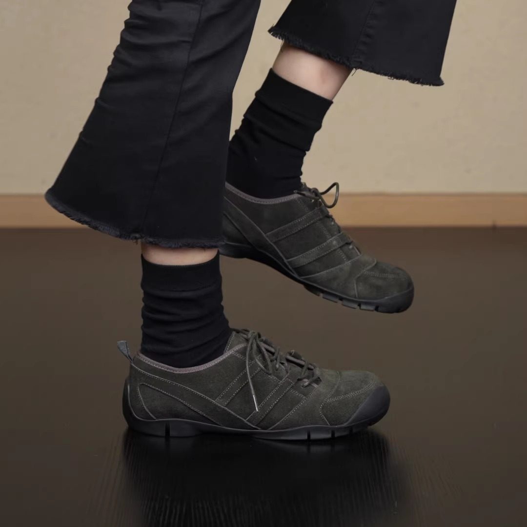 nnmiss/2cm休闲舒适设计感运动底登山鞋日常百搭圆头不累脚单鞋