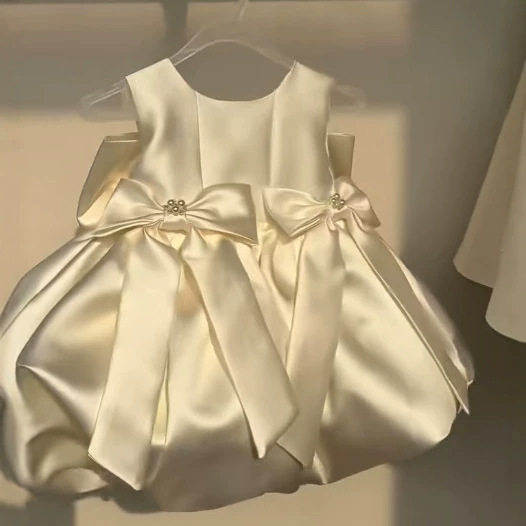 女童礼服2026新款女宝宝周岁生日礼服立体花苞裙公主裙日常连衣裙图片
