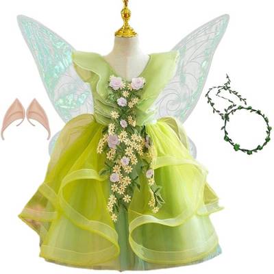 儿童钢琴服蓬蓬裙幼儿园表演服女童绿色森系公主裙精灵可爱舞蹈服