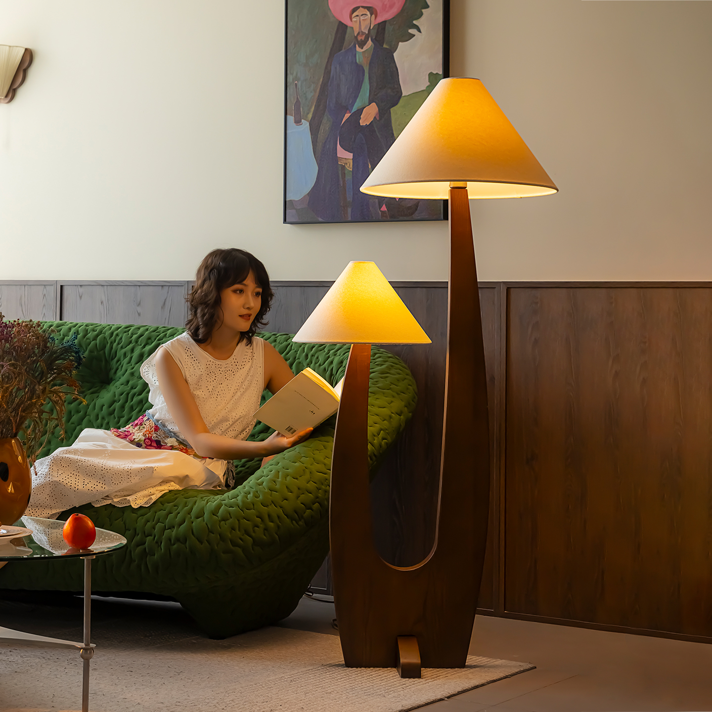 旭呈实木落地灯客厅卧室灯具