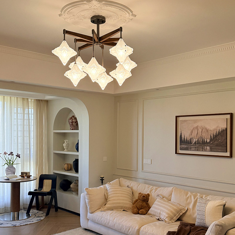 旭呈法式中古风星星吊灯客厅主灯