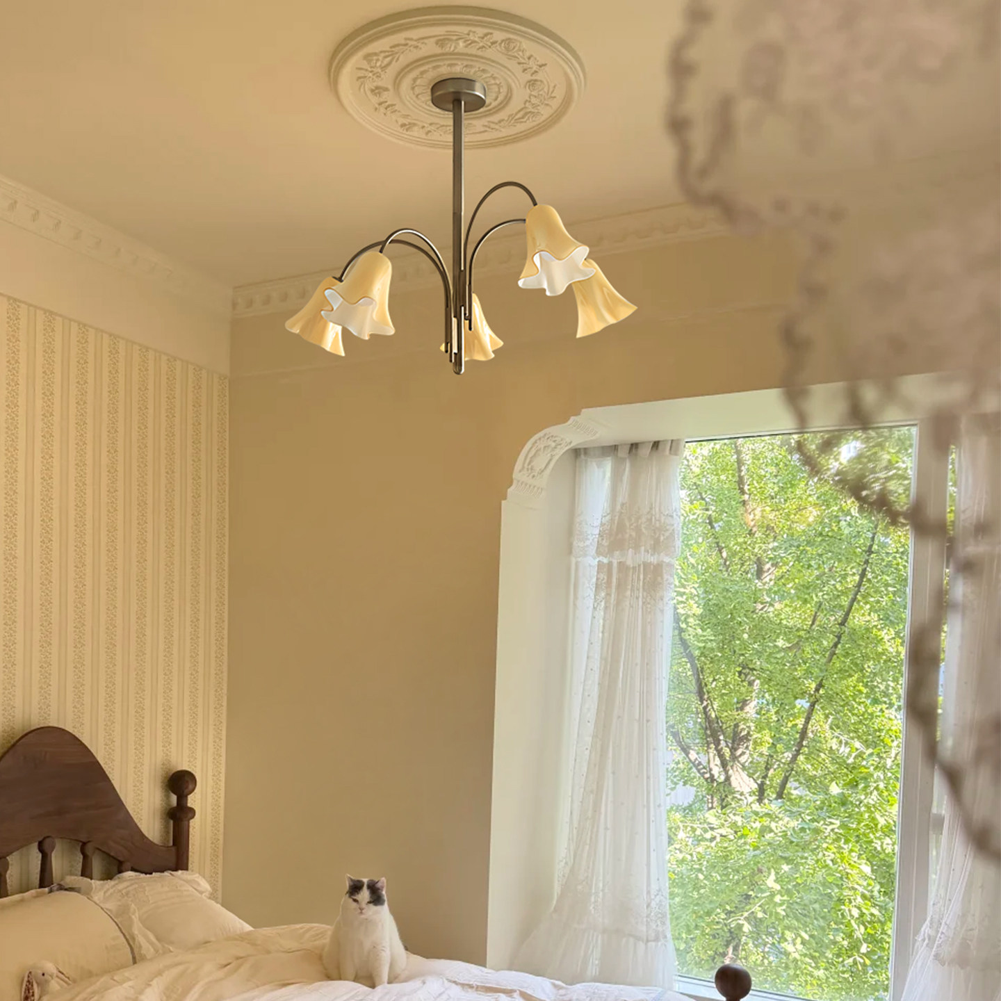 法式中古奶油风卧室灯客厅灯