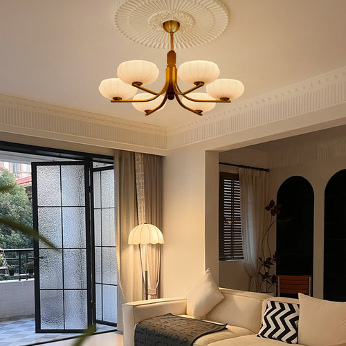 旭呈客厅卧室中古复古玻璃吊灯