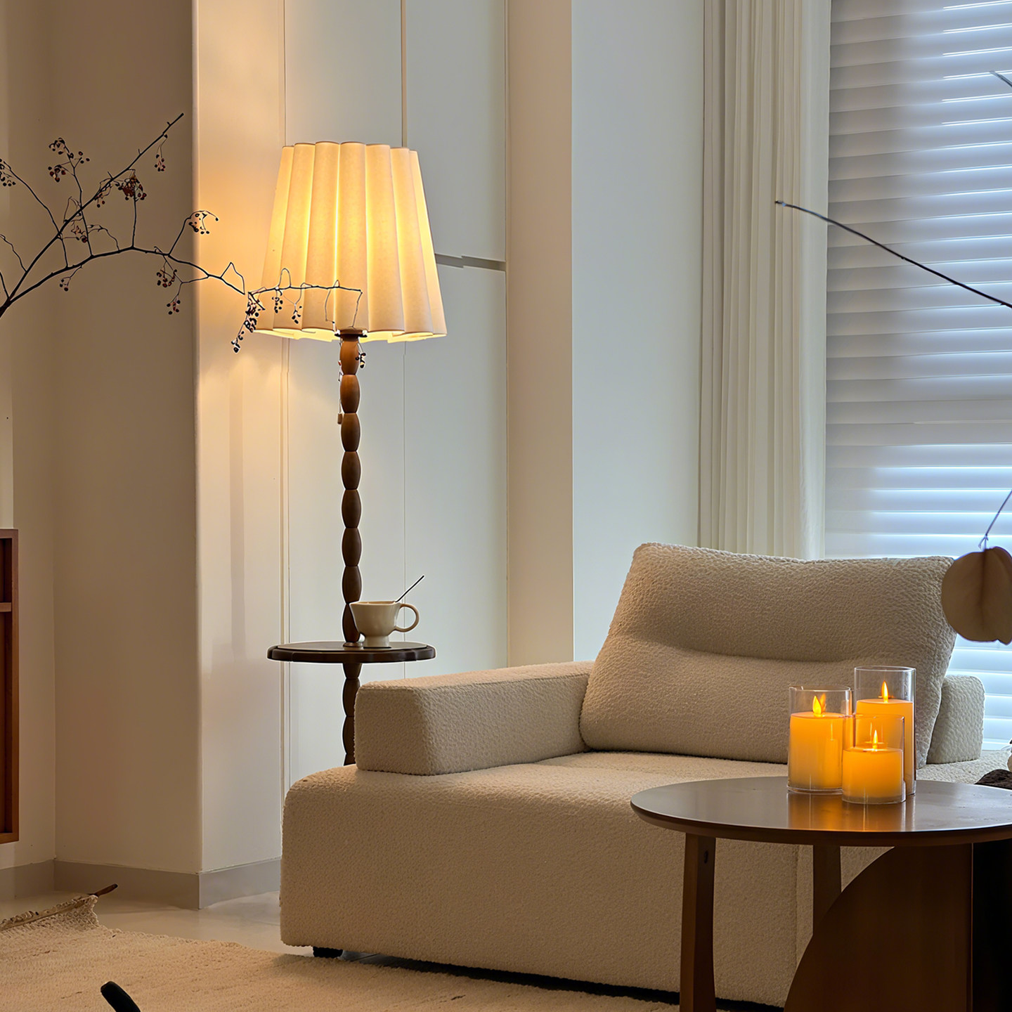 法式中古落地灯客厅带茶几美式复古高级感卧室床头柜一体氛围台灯,家装灯饰光源,装饰落地灯,淘宝优惠券,粉丝福利购,淘宝优惠卷