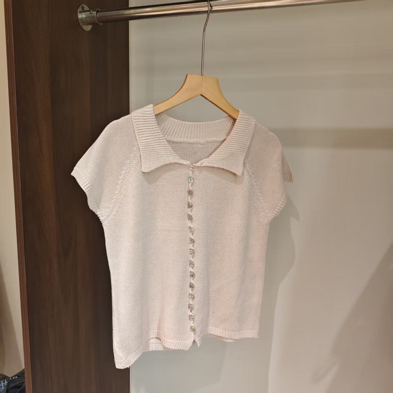 夏季韩系polo翻领显瘦针织衫女
