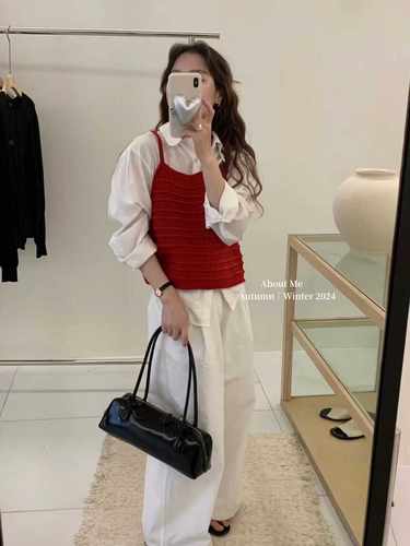 韩国针织吊带背心EGG开叉时尚