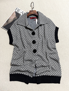 尾货秋冬桑蚕丝羊绒混纺针织上衣时尚 背心马夹外套 百搭中老年无袖