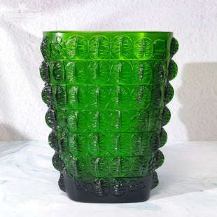 高奢鳄鱼皮花琉璃手工浮雕脱蜡水晶花瓶仿真花器高档乔迁家居摆件