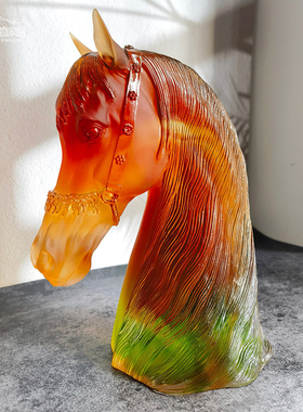 琉璃中东马头摆件水晶装饰工艺品