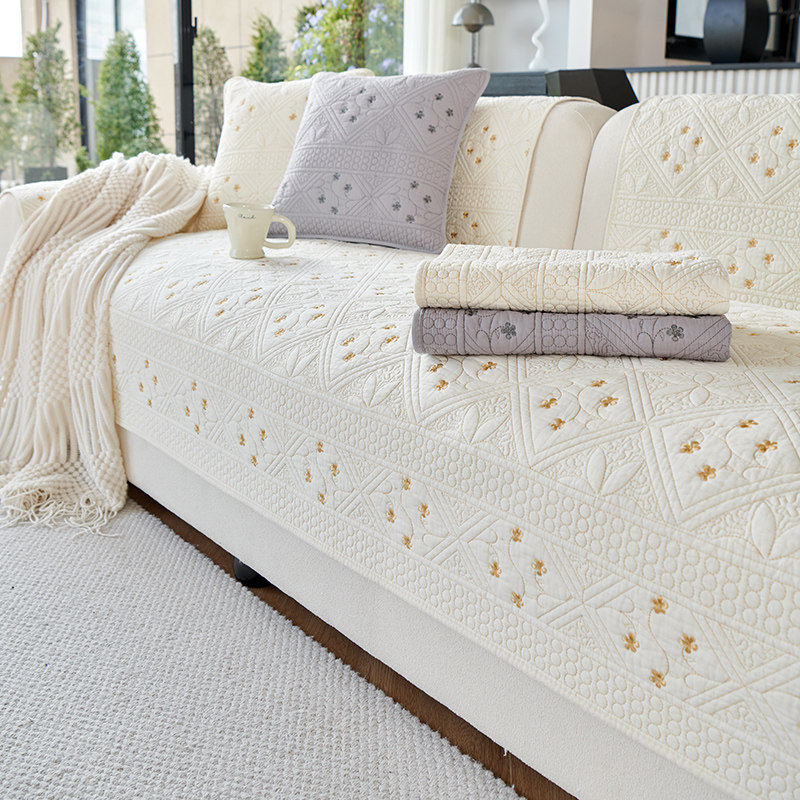 水洗新款沙发垫四季通用防滑坐垫子简约现代纯棉套罩巾盖布靠背巾