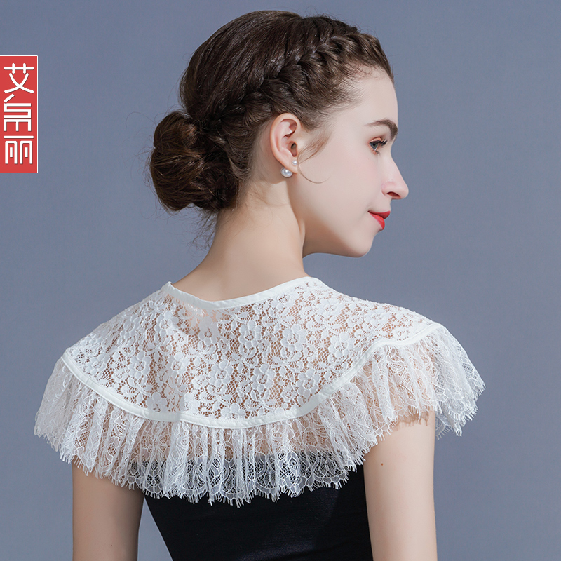 蕾丝花边多功能配裙子绑带小披肩