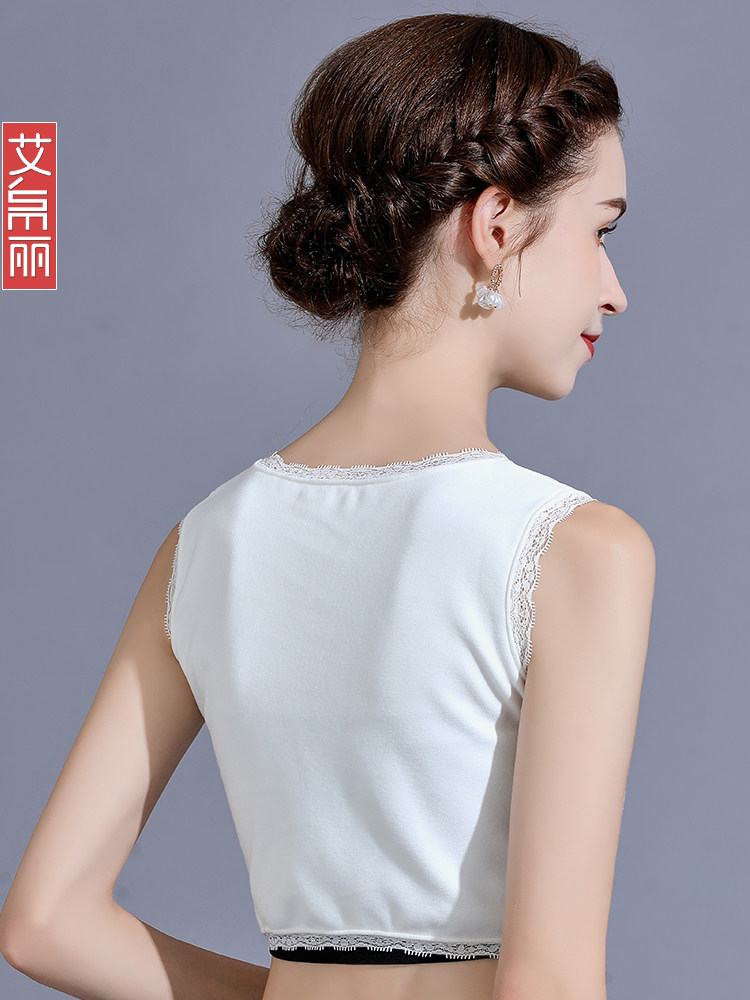 FALSE COLLAR WOMENS SHIRT AUTUMN AND WINTER VERSATILE BASE HALF-TRUNCATED CROPPED TOP FALSE COLLAR INNER SHIRT VELVET THERMAL VEST