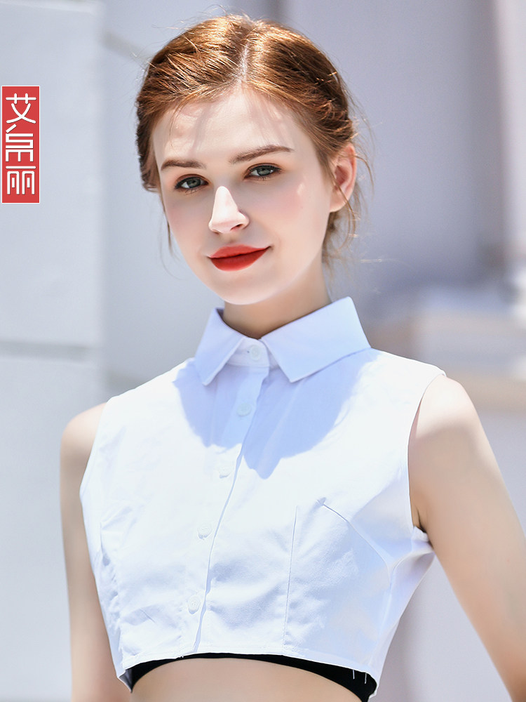 KOREAN VERSION PURE COTTON ALL-MATCH FAKE COLLAR TOP LADIES AUTUMN AND WINTER FAKE COLLAR SHIRT DECORATION SWEATER WHITE SHIRT