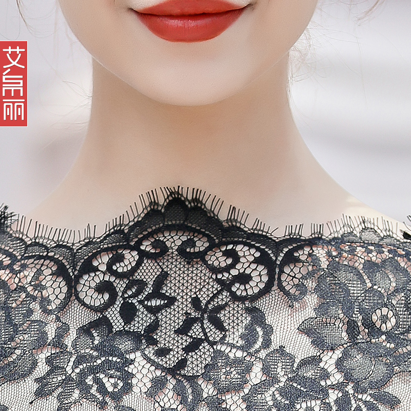 蕾丝打底衫女春款2025洋气小衫春夏波浪边性感露锁骨一字肩上衣薄