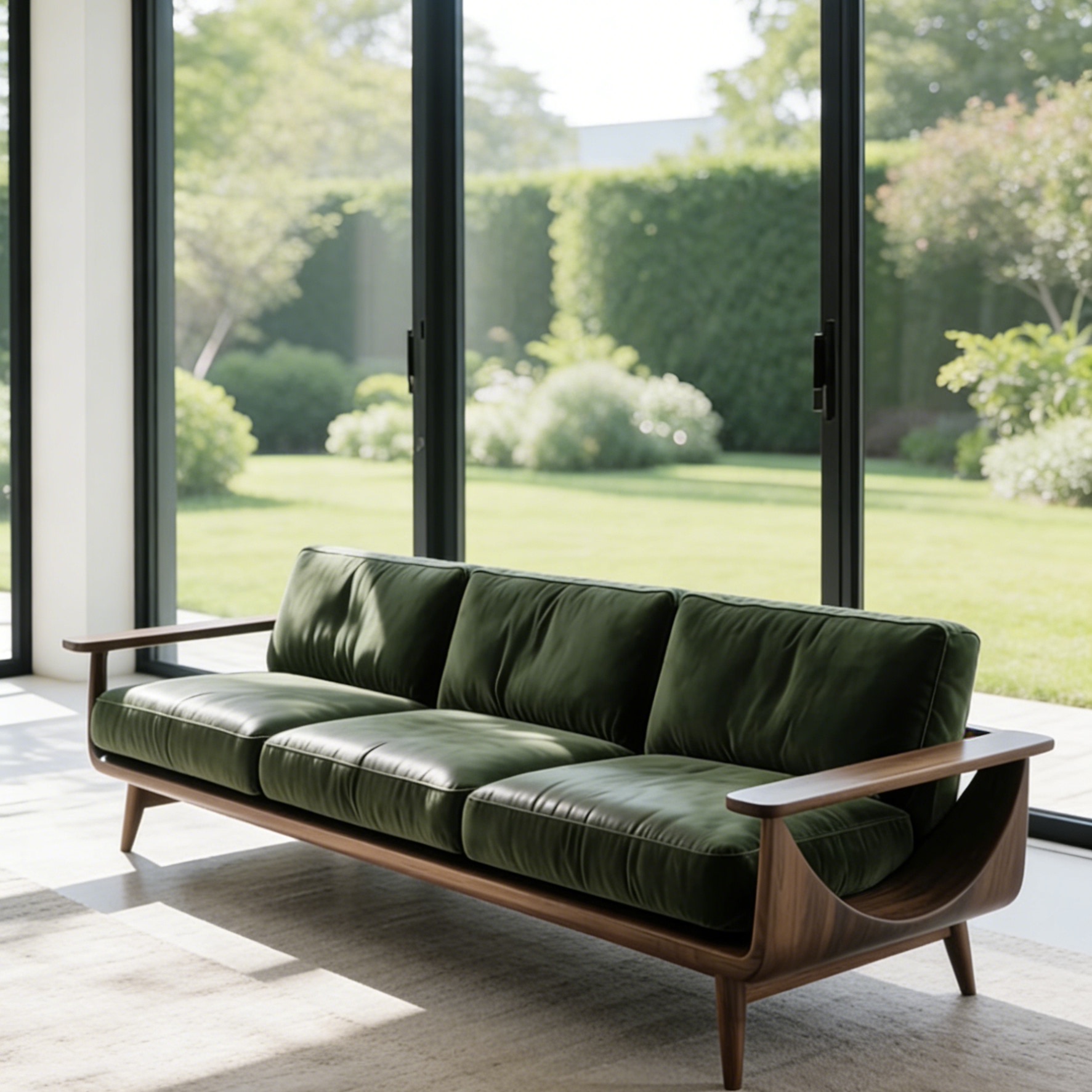 新中式实木沙发小户型客厅高端黑胡桃木三人位会客家用真皮沙发