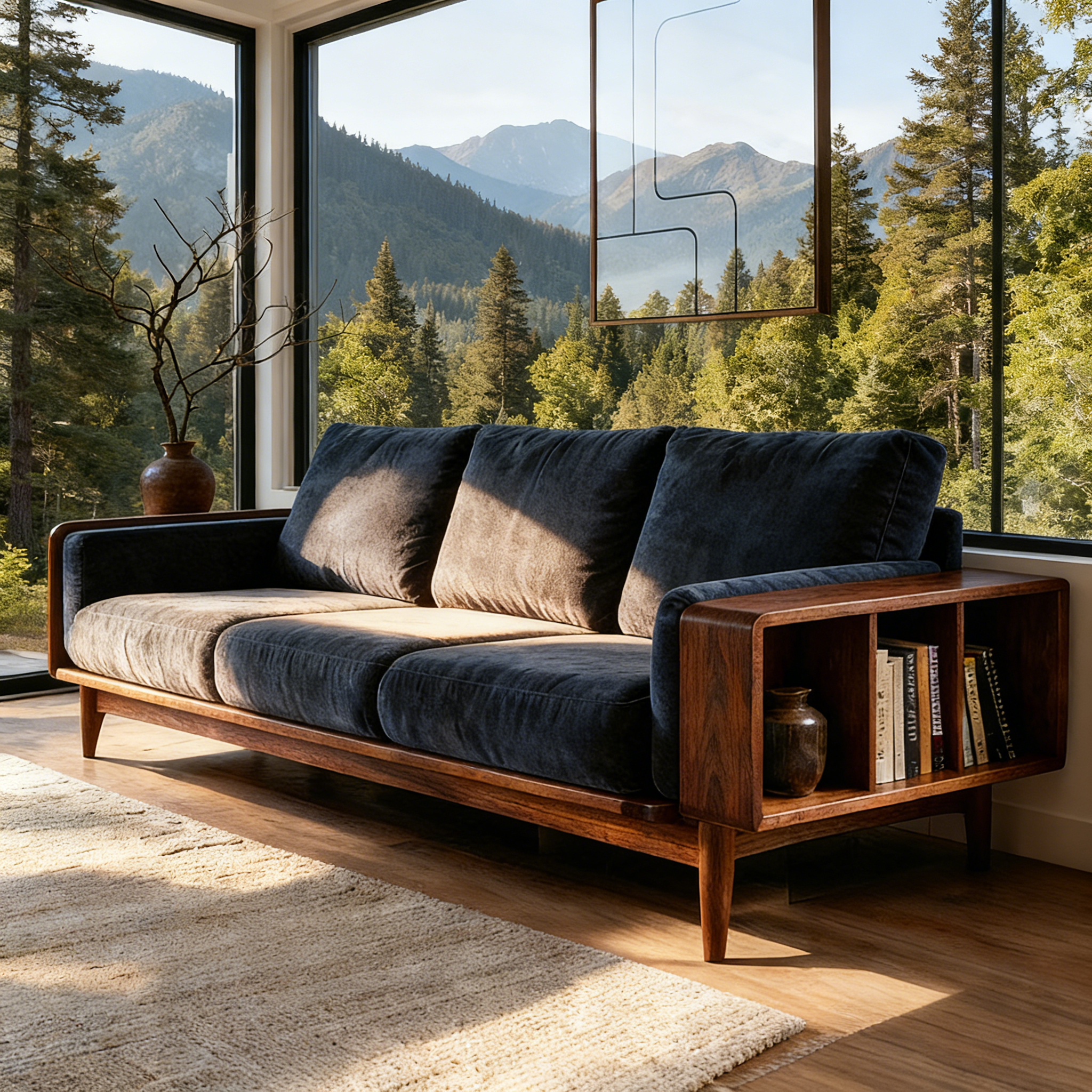 侘寂风实木沙发三人位绒布储物沙发客厅家具2026新款黑胡桃木沙发,住宅家具,实木沙发,淘宝优惠券,粉丝福利购,淘宝优惠卷