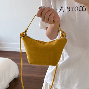 磨砂质感饺子包2025新款 小众设计手拎包简约复古糖果色单肩斜跨包