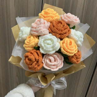 毛线编织成品特价清仓处理给钱就卖手工编织花朵玩偶头饰拖鞋蛋袋